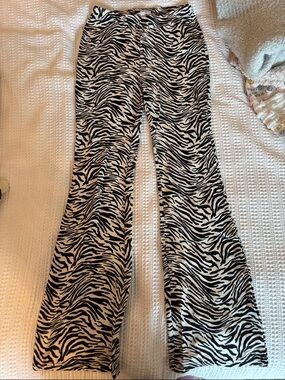 Cotton On Black and White Zebra Print Boot Cut Pants